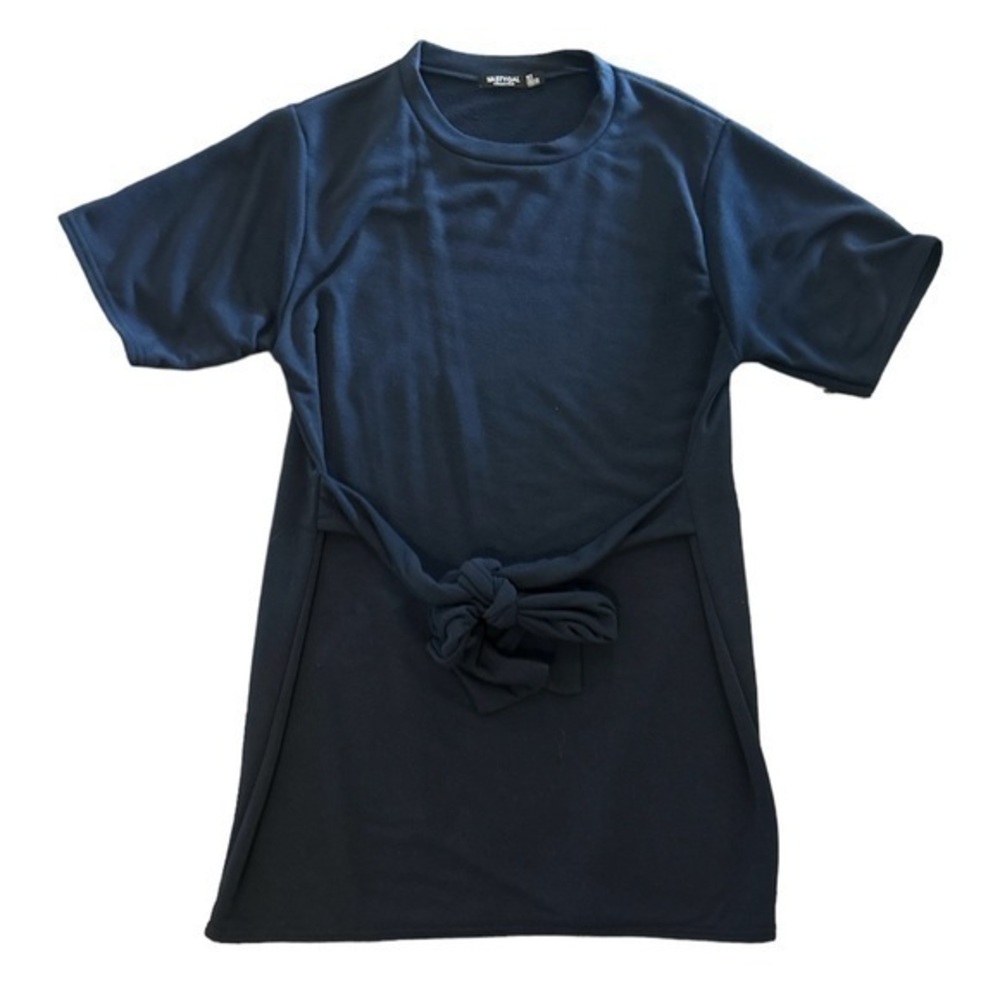 Nastygal Navy Short Sleeve Sweatshirt Dress Size 4